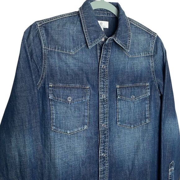 AG Adriano Goldschmied Denim Shirt Womens Small Long Sleeve Button Down Western - Picture 4 of 9